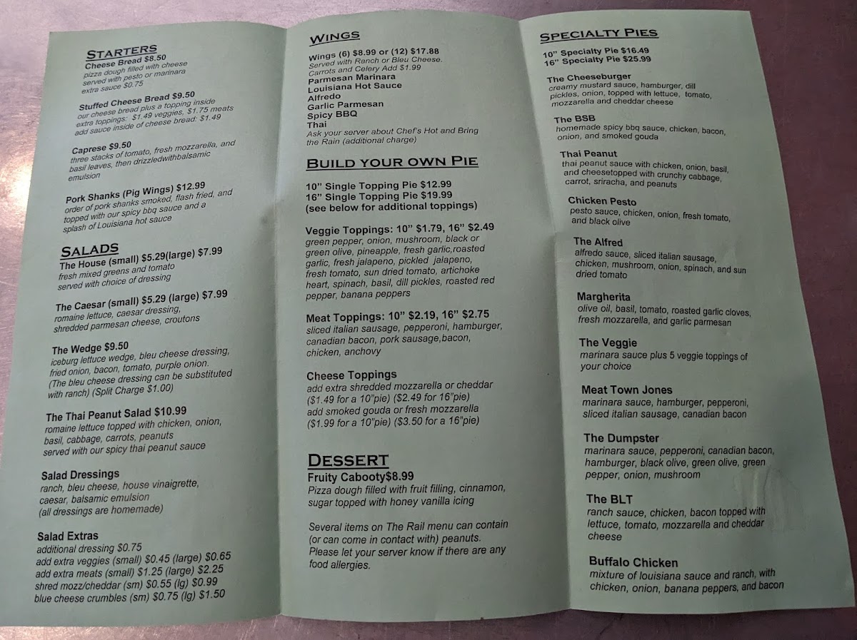 Menu The Rail - A Pizza Company-5