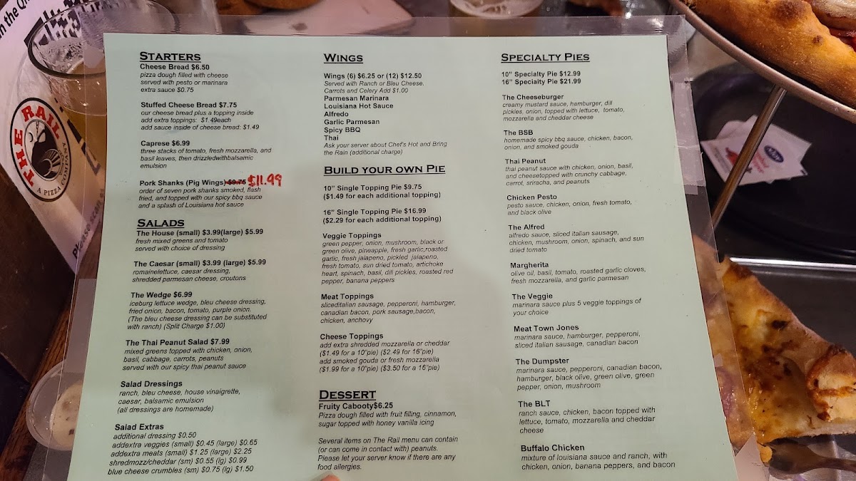 Menu The Rail - A Pizza Company-8