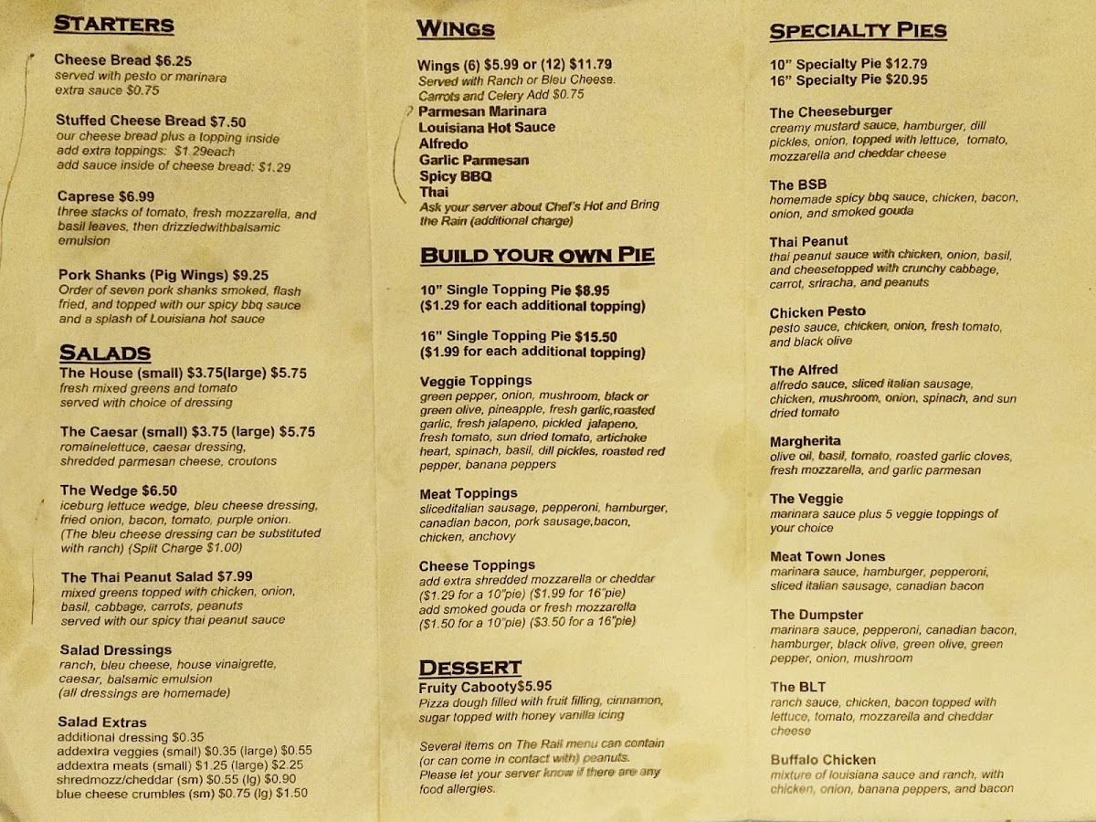 Menu The Rail - A Pizza Company-9